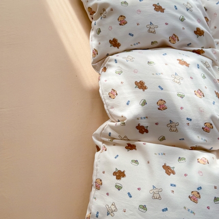 91家纺网 家纺一手货源 找家纺 （总）芯恋 2025新款爆款花型针织双层纱四件套学生三件套单品被套床单