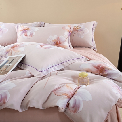 帅露家纺 2025新款50S莱赛尔天丝印花四件套 古韵流香