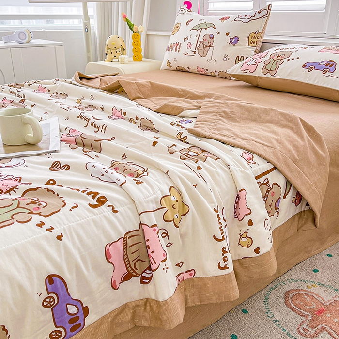 91家纺网 家纺一手货源 找家纺 思雅庭 2025新款里外全棉夏被新疆棉花夏凉被空调被 天天向上