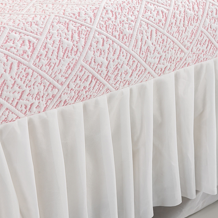 91家纺网 家纺一手货源 找家纺 鑫姿 2025新款5A抗菌凉席床裙款-雅致系列 雅致床裙款-冰粉