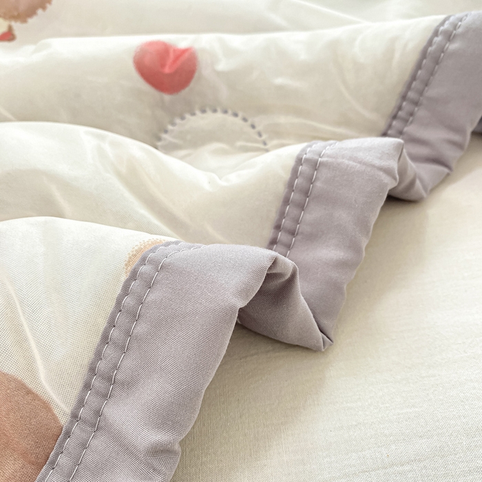 91家纺网 家纺一手货源 找家纺 顺顺家纺 2025新款凉感丝印花夏被空调被 夏日童趣