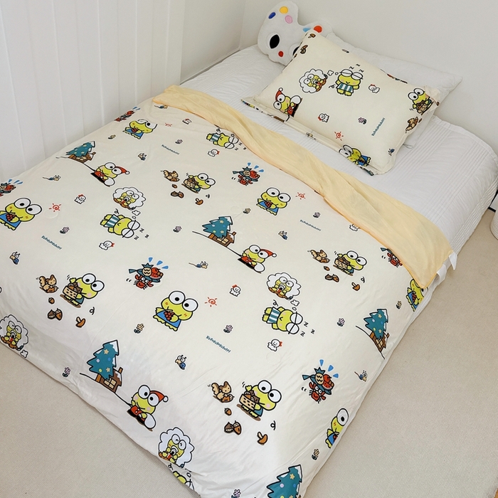 91家纺网 家纺一手货源 找家纺 兜米家居 2025夏季新品三丽鸥深睡双感针织凉感空调被夏被 小青蛙