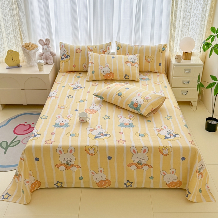 91家纺网 家纺一手货源 找家纺 仟网汇 2025新款老粗布床单粗布凉席老粗布单床单枕套单品 萝卜兔