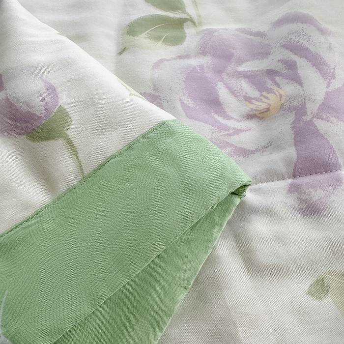 91家纺网 家纺一手货源 找家纺 瑜珠家纺 2025新款里外全棉棉花夏被 玫瑰清梦