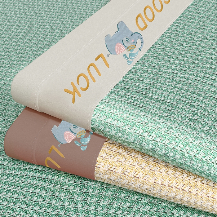 91家纺网 家纺一手货源 找家纺 绒艺席业 2025新款A类抗菌冰丝凉席系列-小象宝款 绿色