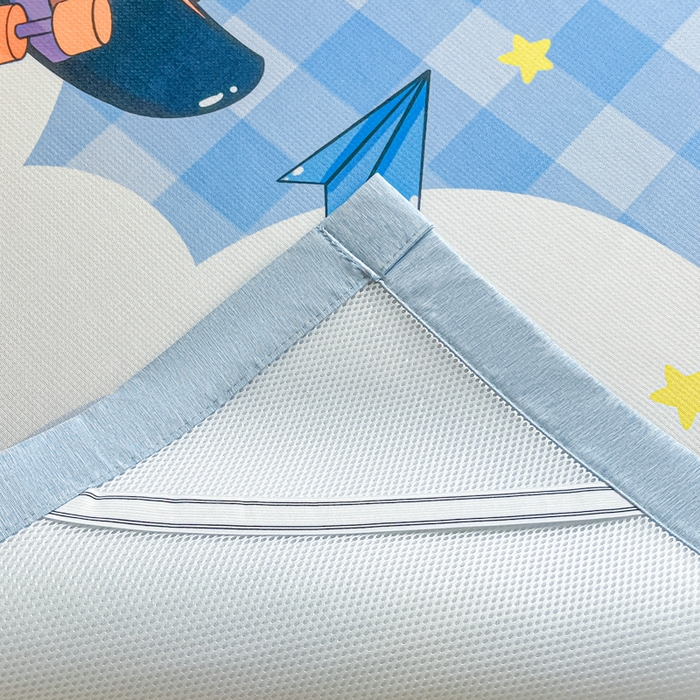 91家纺网 家纺一手货源 找家纺 博雅 2025新款独家版权A类大版数码印花1200D冰丝凉席 滑板宇航员