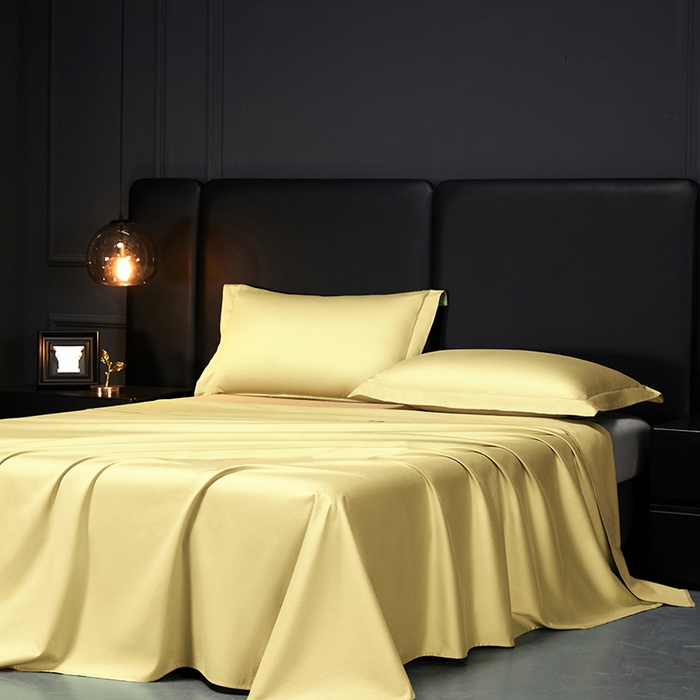 91家纺网 家纺一手货源 找家纺 秀色2025新款A类高端100s新疆长绒棉纯棉床单单件全棉单人贡缎加厚被单三件套 莫奈-奶茶米