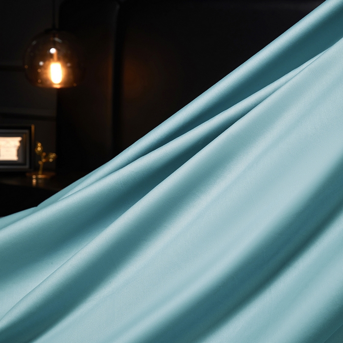 91家纺网 家纺一手货源 找家纺 秀色2025新款A类高端100s新疆长绒棉纯棉床单单件全棉单人贡缎加厚被单三件套 莫奈-雾霾蓝