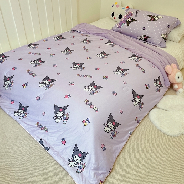 91家纺网 家纺一手货源 找家纺 兜米家居 2025夏季新品三丽鸥深睡双感针织凉感空调被夏被 甜心库洛米