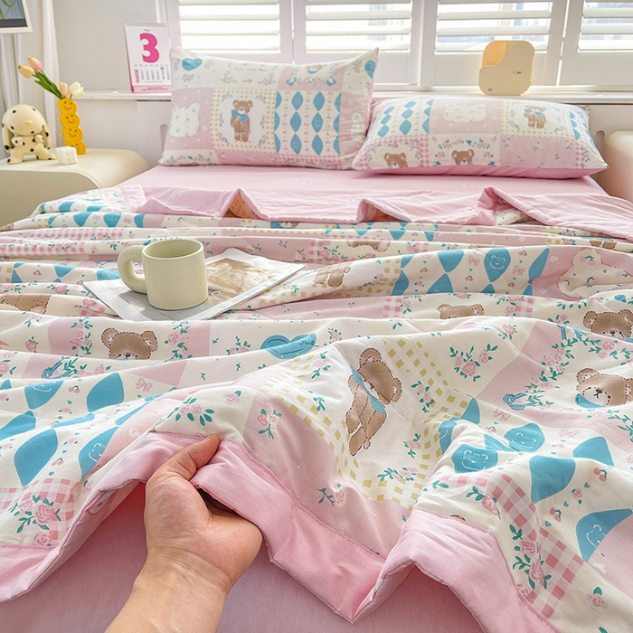 91家纺网 家纺一手货源 找家纺 思雅庭 2025新款里外全棉夏被新疆棉花夏凉被空调被 格子物语