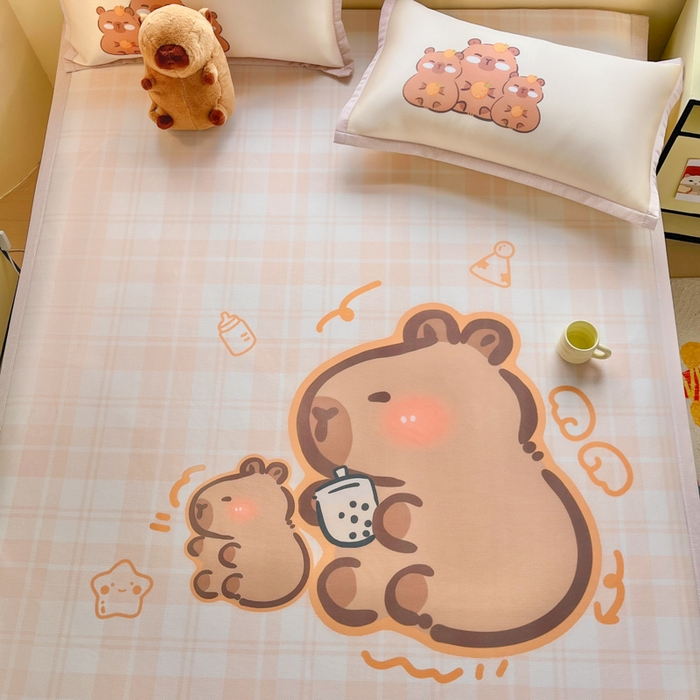 91家纺网 家纺一手货源 找家纺 （总）博雅 2025新款独家版权A类大版数码印花1200D冰丝凉席