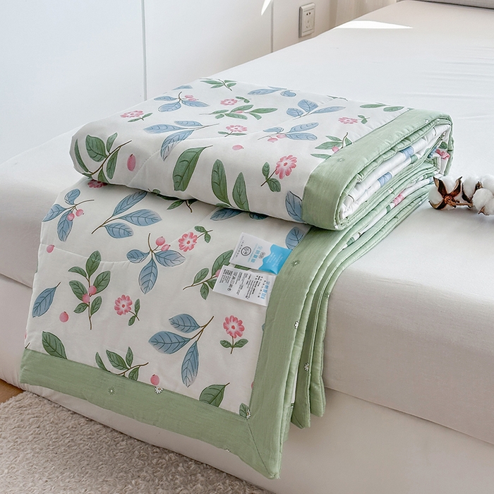 91家纺网 家纺一手货源 找家纺 瑜珠家纺 2025新款里外全棉棉花夏被 花样年华