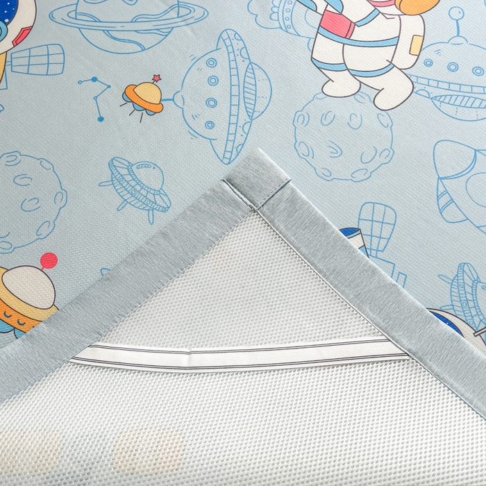 91家纺网 家纺一手货源 找家纺 博雅 2025新款独家版权A类大版数码印花1200D冰丝凉席 遨游星际