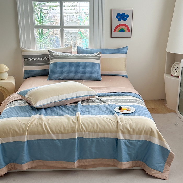 91家纺网 家纺一手货源 找家纺 瑜珠家纺 2025新款里外全棉棉花夏被 安东尼