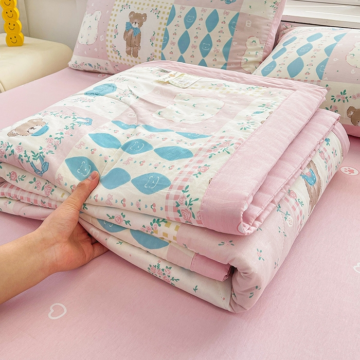 91家纺网 家纺一手货源 找家纺 思雅庭 2025新款里外全棉夏被新疆棉花夏凉被空调被 格子物语