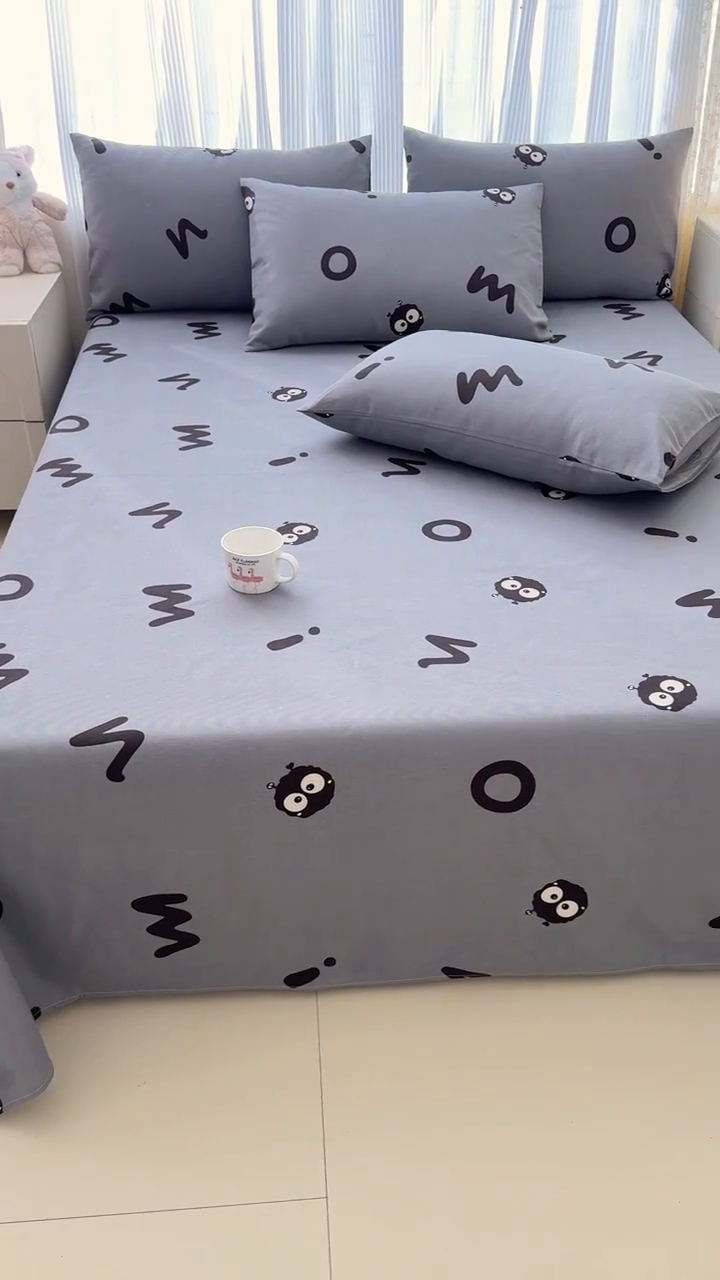 91家纺网 家纺一手货源 找家纺 仟网汇 2025新款老粗布床单粗布凉席老粗布单床单枕套单品 精灵小球