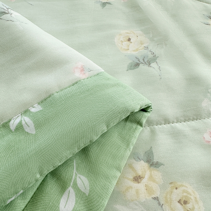 91家纺网 家纺一手货源 找家纺 瑜珠家纺 2025新款里外全棉棉花夏被 千羽花信