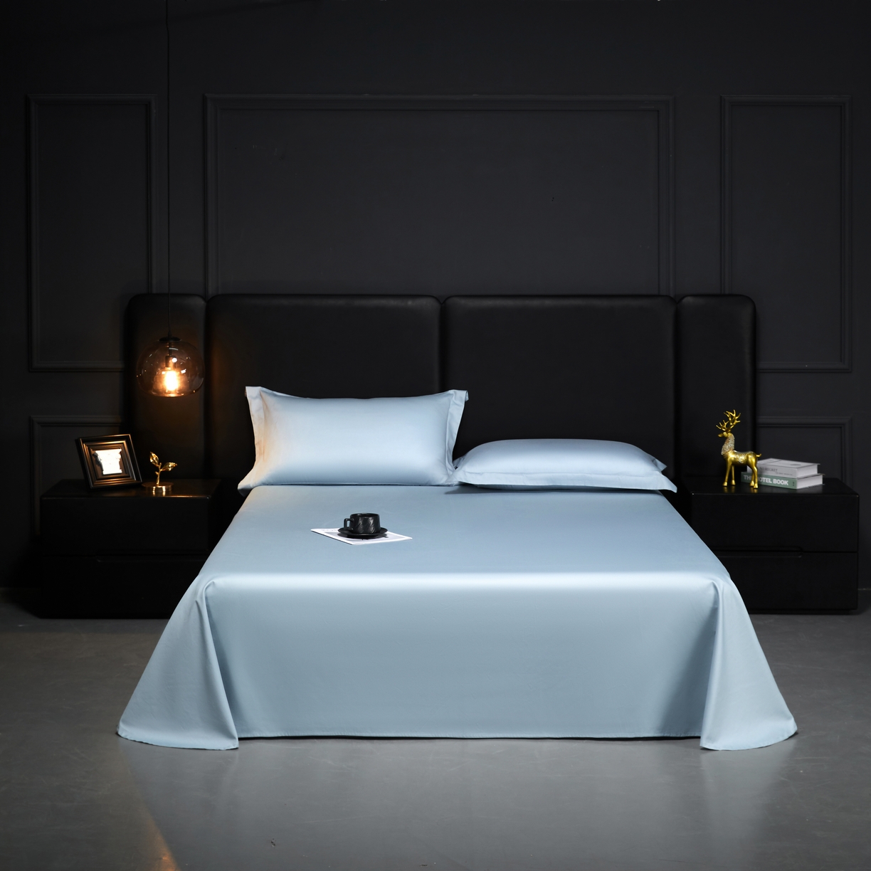 91家纺网 家纺一手货源 找家纺 秀色2025新款A类高端100s新疆长绒棉纯棉床单单件全棉单人贡缎加厚被单三件套 莫奈-郁兰