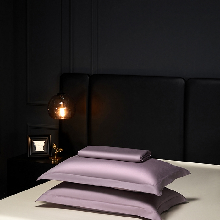 91家纺网 家纺一手货源 找家纺 秀色2025新款A类高端100s新疆长绒棉纯棉床单单件全棉单人贡缎加厚被单三件套 莫奈-香芋紫