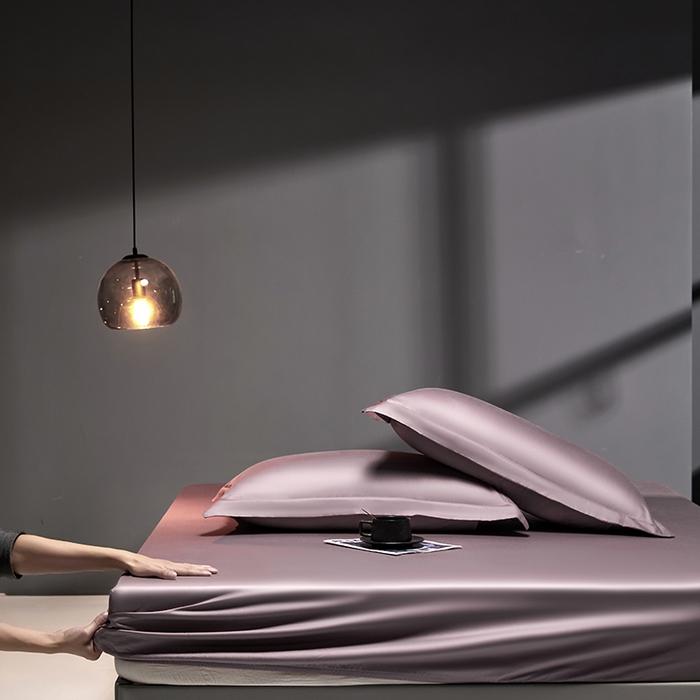 91家纺网 家纺一手货源 找家纺 秀色2025新款高端纯棉床笠单件全棉全包床套三件套100s新疆长绒棉酒店床垫保护套 梦易-香芋紫