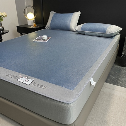 91家纺网 家纺一手货源 找家纺 （总）莱米家纺 2025新款加厚凉感绣花冰藤席