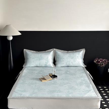 91家纺网 家纺一手货源 找家纺 （总）三味舒屋 2025新款抗菌防螨凉感提花冰丝凉席席子-西雅图