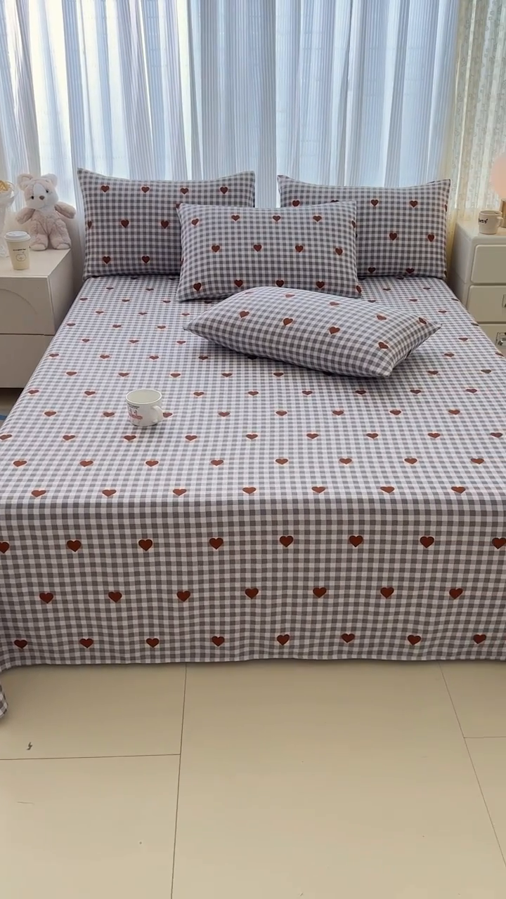 91家纺网 家纺一手货源 找家纺 仟网汇 2025新款老粗布床单粗布凉席老粗布单床单枕套单品 咖小心