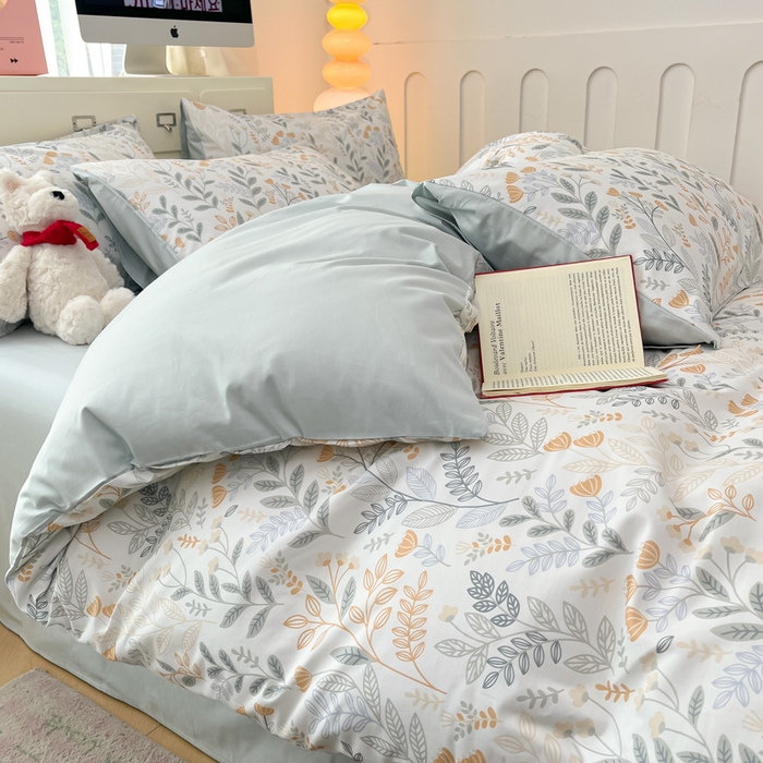 91家纺网 家纺一手货源 找家纺 仔仔熊 2025新款全棉印花四件套 叶知夏