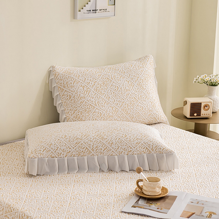 91家纺网 家纺一手货源 找家纺 鑫姿 2025新款5A抗菌凉席床裙款-雅致系列 雅致床裙款-冰咖