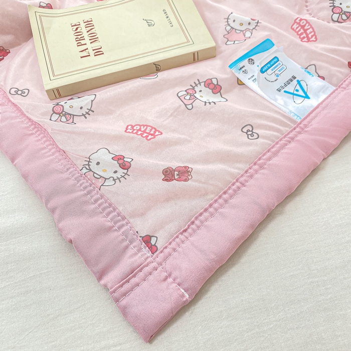 91家纺网 家纺一手货源 找家纺 顺顺家纺 2025新款凉感丝印花夏被空调被 少女凯蒂