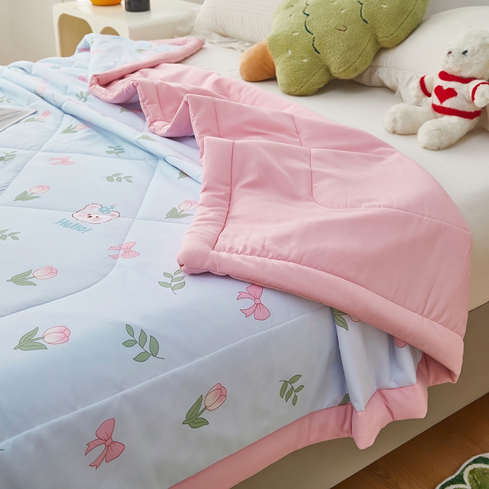 91家纺网 家纺一手货源 找家纺 中国龙家纺 2025新款舒爽柔小棉夏被被子被芯 温妮小熊