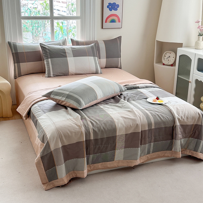 91家纺网 家纺一手货源 找家纺 瑜珠家纺 2025新款里外全棉棉花夏被 费城时光