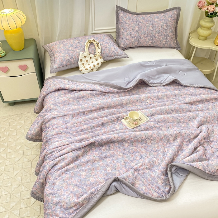 91家纺网 家纺一手货源 找家纺 顺顺家纺 2025新款凉感丝印花夏被空调被 繁花世界