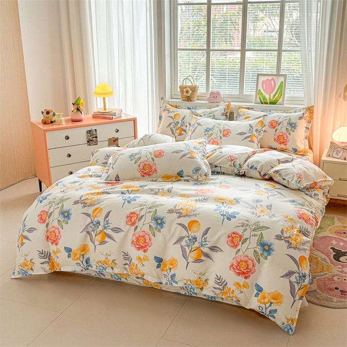 91家纺网 家纺一手货源 找家纺 爱一个家 2025新款植物羊绒四件套 幽幽花香