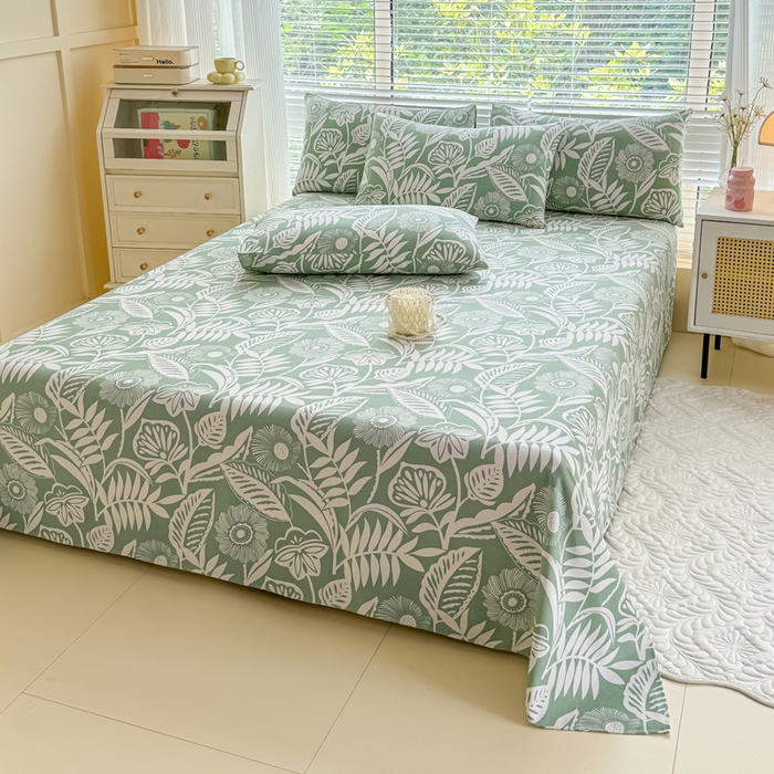 91家纺网 家纺一手货源 找家纺 仟网汇 2025新款老粗布床单粗布凉席老粗布单床单枕套单品 热带风情