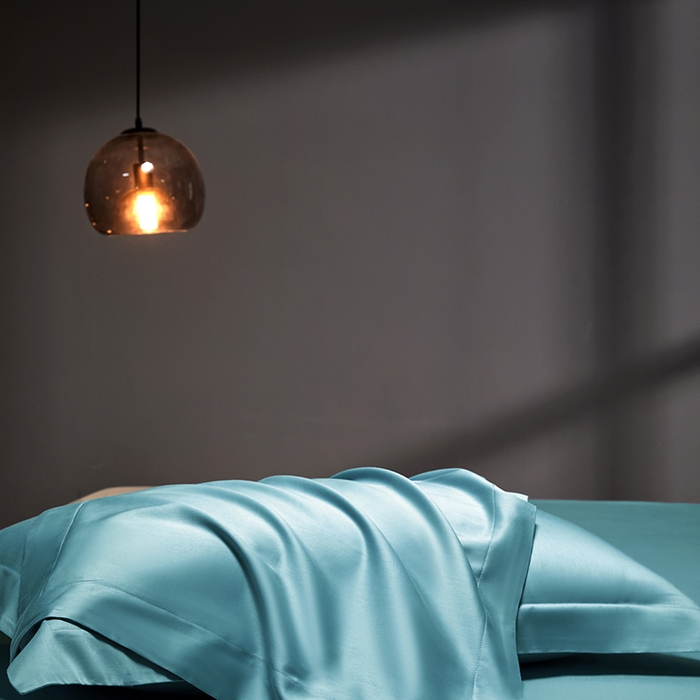 91家纺网 家纺一手货源 找家纺 秀色2025新款高端纯棉床笠单件全棉全包床套三件套100s新疆长绒棉酒店床垫保护套 梦易-雾霾蓝