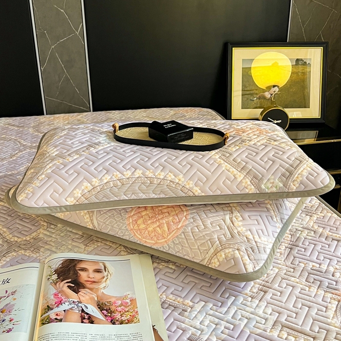 91家纺网 家纺一手货源 找家纺 美丽折2025夏季新品高端加厚全冰丝生物基乳胶凉席三件套 水洗天然乳胶凉席 安格尔斯-紫