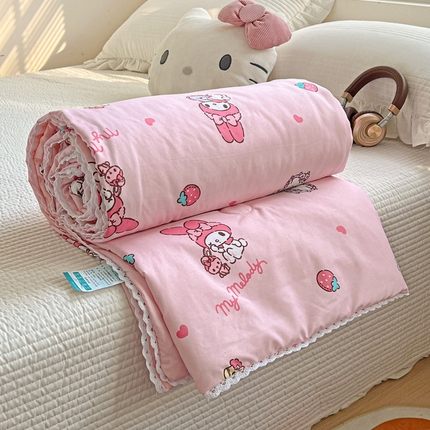 91家纺网 家纺一手货源 找家纺 （总）妖妖家纺 2025新款超柔双层纱糯糯针织棉夏凉被