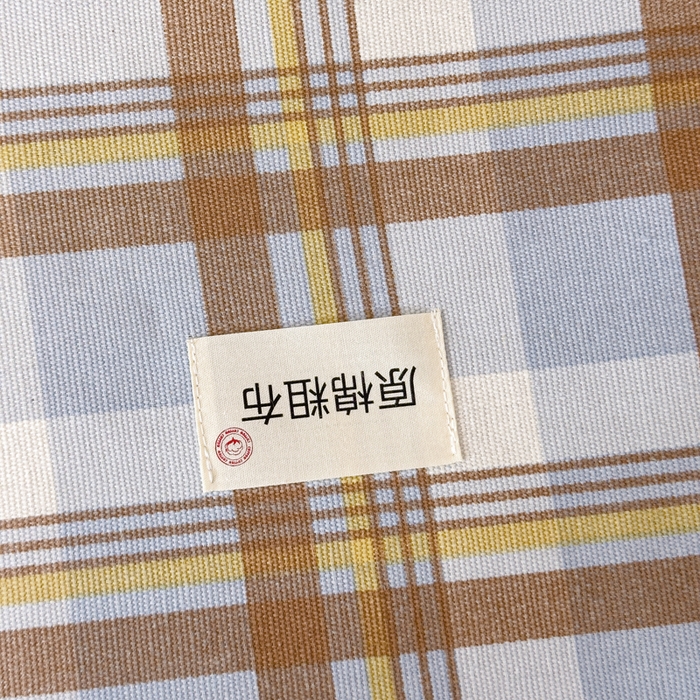 91家纺网 家纺一手货源 找家纺 仟网汇 2025新款活性印染无印纽扣原棉老粗布三件套 咖小格