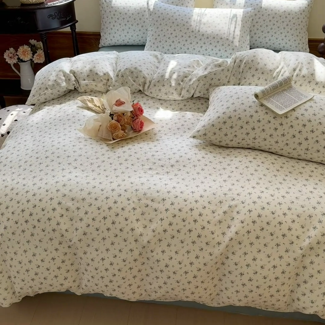 91家纺网 家纺一手货源 找家纺 （总）雪夫人 2025新款A类全棉有氧双层纱四件套