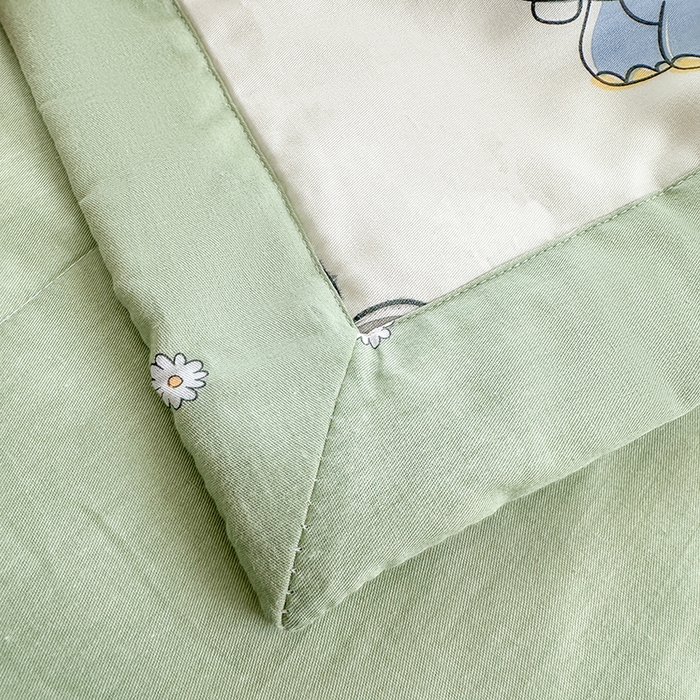 91家纺网 家纺一手货源 找家纺 瑜珠家纺 2025新款里外全棉棉花夏被 快乐卡通