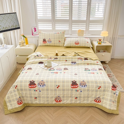 思雅庭 2025新款里外全棉夏被新疆棉花夏凉被空调被 蛋糕狗