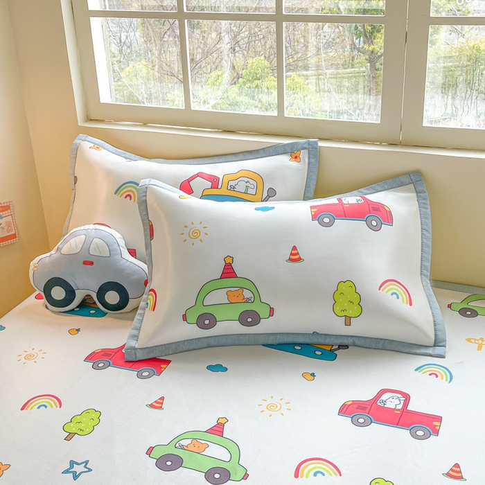 91家纺网 家纺一手货源 找家纺 博雅 2025新款独家版权A类大版数码印花1200D冰丝凉席 汽车派对