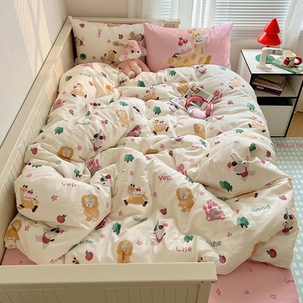 桃喜 2025新款13372经典混搭全棉卡通四件套 动物城