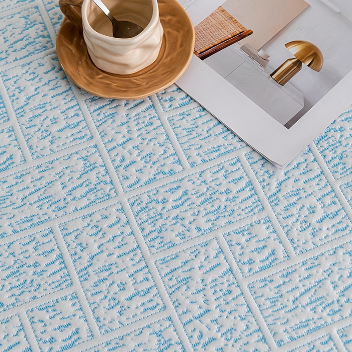 91家纺网 家纺一手货源 找家纺 鑫姿 2025新款5A抗菌凉席床裙款-雅致系列 雅致床裙款-冰浅蓝