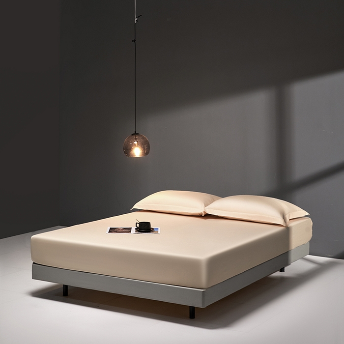 91家纺网 家纺一手货源 找家纺 秀色2025新款高端纯棉床笠单件全棉全包床套三件套100s新疆长绒棉酒店床垫保护套 梦易-奶昔白