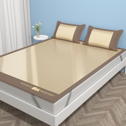 绒艺席业 2025新款A类抗菌冰丝凉席系列-柯基款 黄色