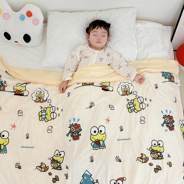 91家纺网 家纺一手货源 找家纺 兜米家居 2025夏季新品三丽鸥深睡双感针织凉感空调被夏被 小青蛙