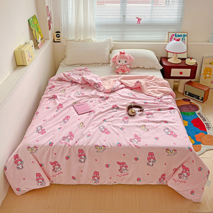 91家纺网 家纺一手货源 找家纺 妖妖家纺 2025新款超柔双层纱糯糯针织棉夏凉被 逛逛游乐园