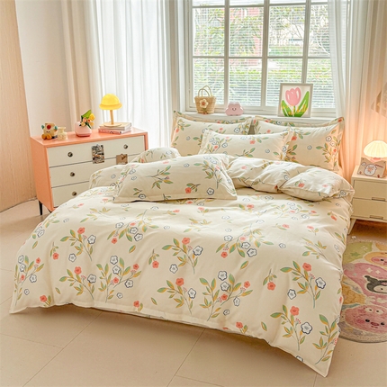  爱一个家 2025新款植物羊绒四件套 恬静花开